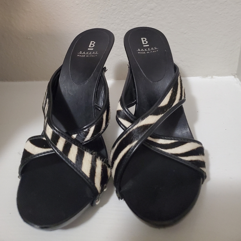 Faux Wood Wedge Heel